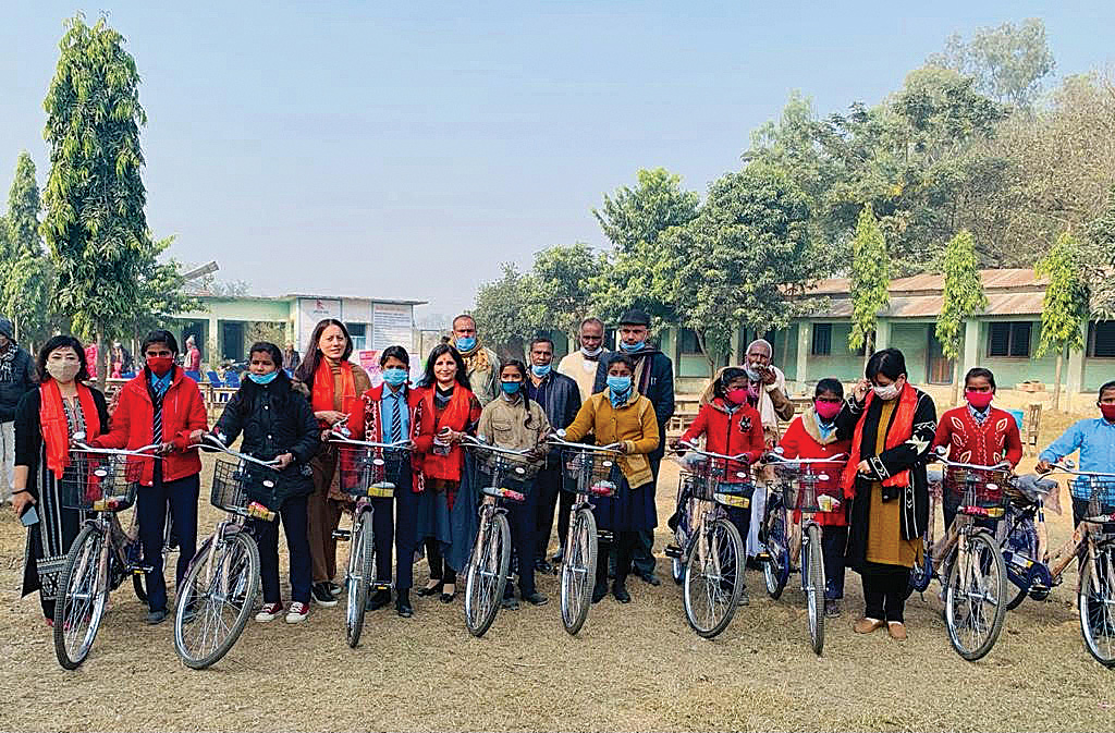 Zonta Club of Kathmandu support to Empower Girls in Dhanusha by donating bicycles