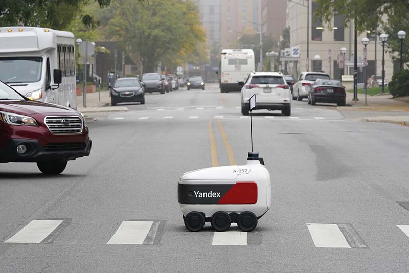 Robots hit streets as demand for food delivery grows