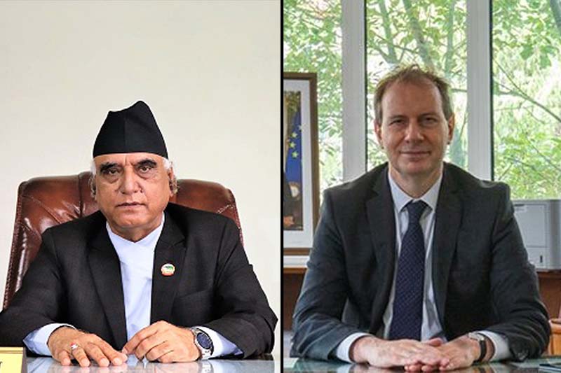 French Ambassador Bourbao meets Gandaki Province CM Pokharel