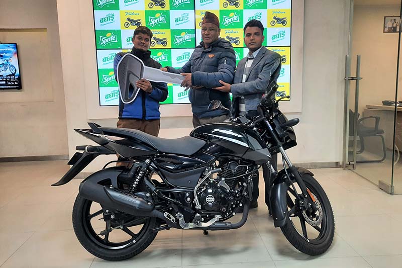 Bajaj Pulsar motorcycles handed over to three winners of Sprite’s Promo Campaign