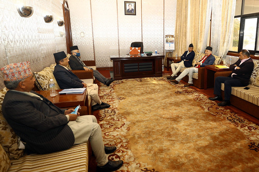 NC, main opposition UML discuss issues regarding Parliament deadlock