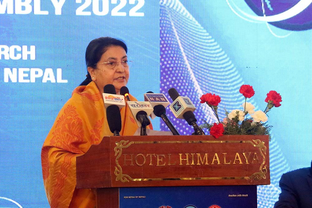 Prez Bhandari urges NRN to utilise knowledge, skill, capital in Nepal