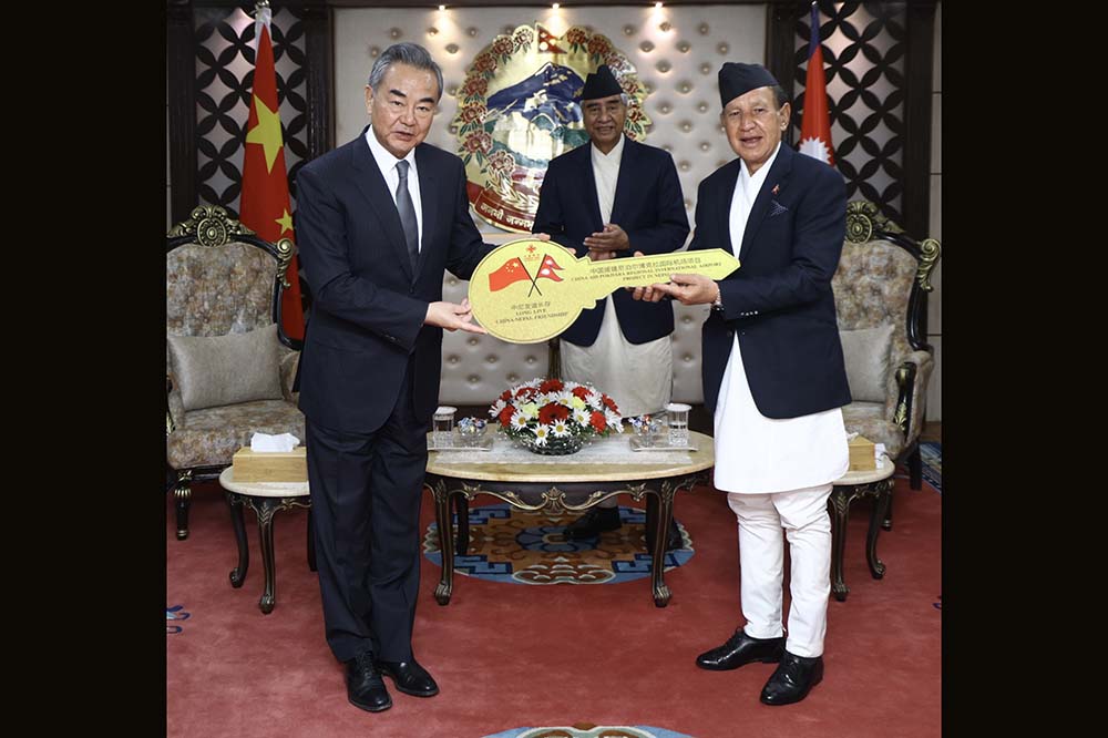 Chinese FM Wang hands over Pokhara Int&#8217;l Airport to Nepal