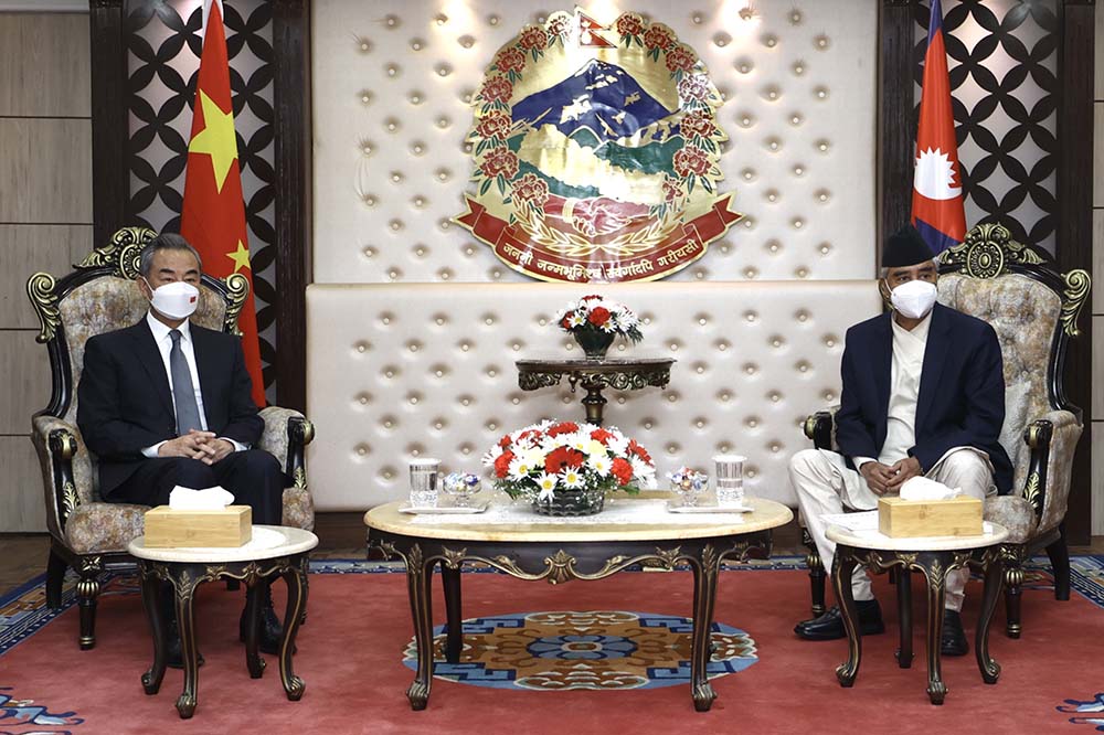 Chinese FM Wang calls on PM Deuba