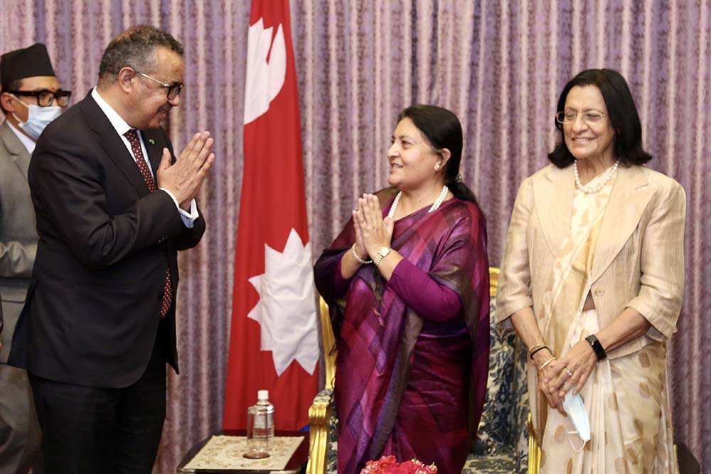 WHO Director-General Tedros calls on President Bhandari