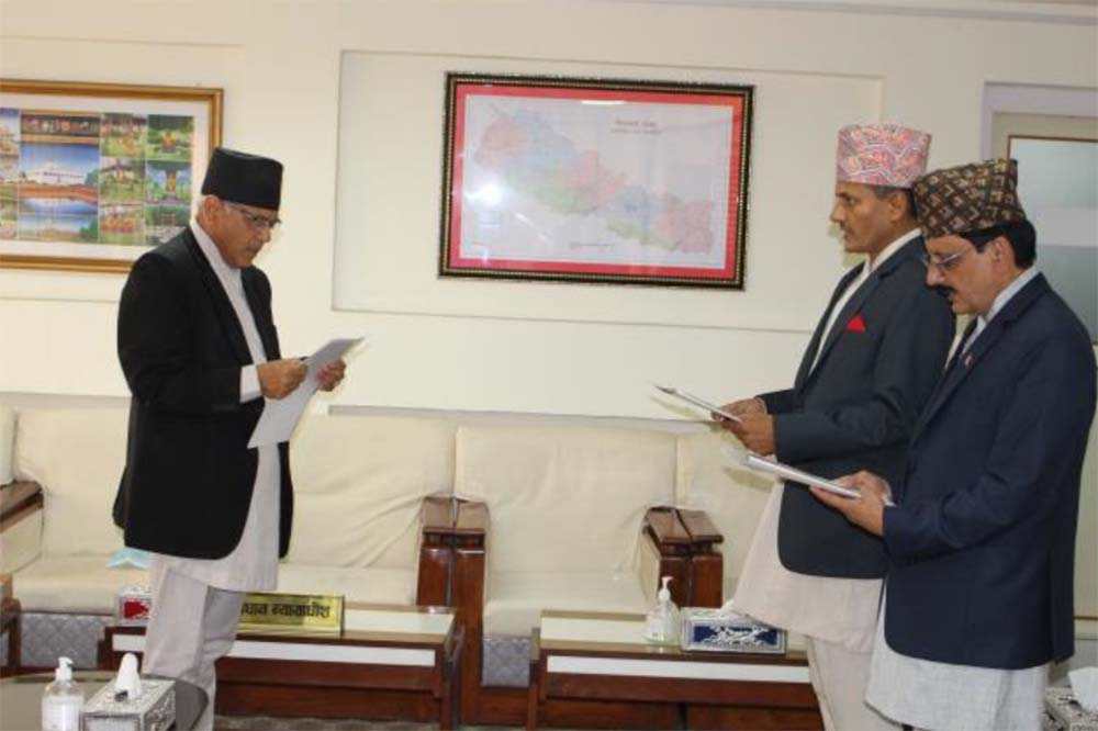 Siwakoti, Acharya sworn in as NRB Board members