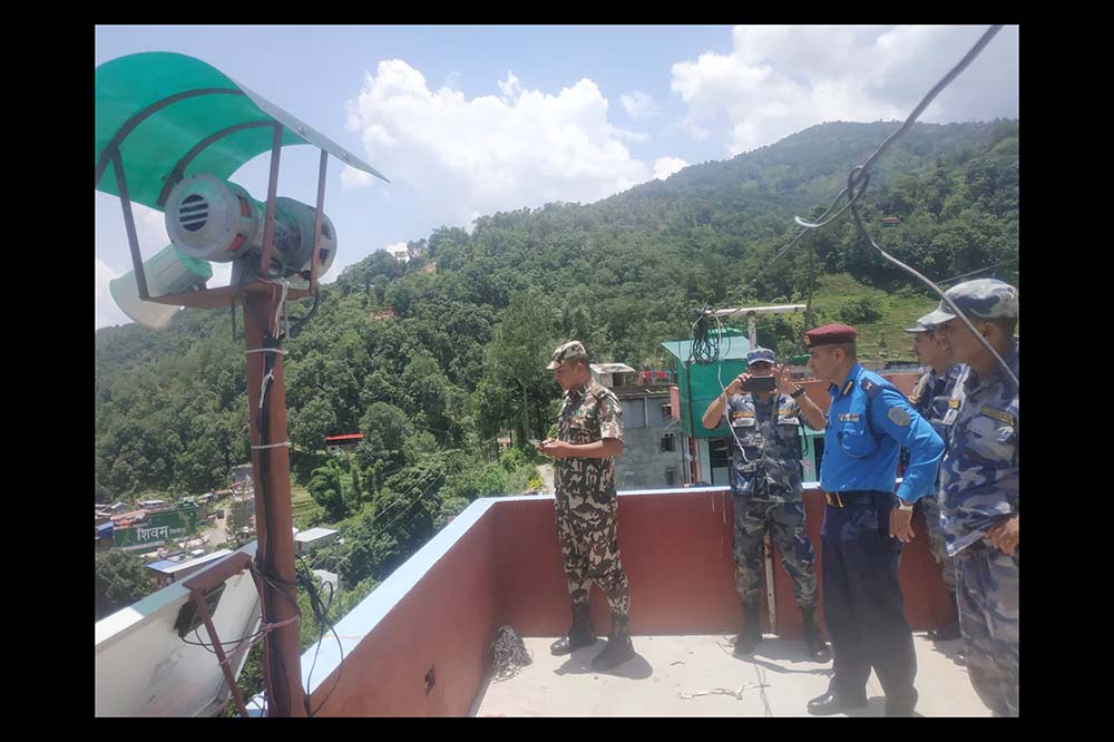 Early warning system (siren) installed in Melamchi area tested