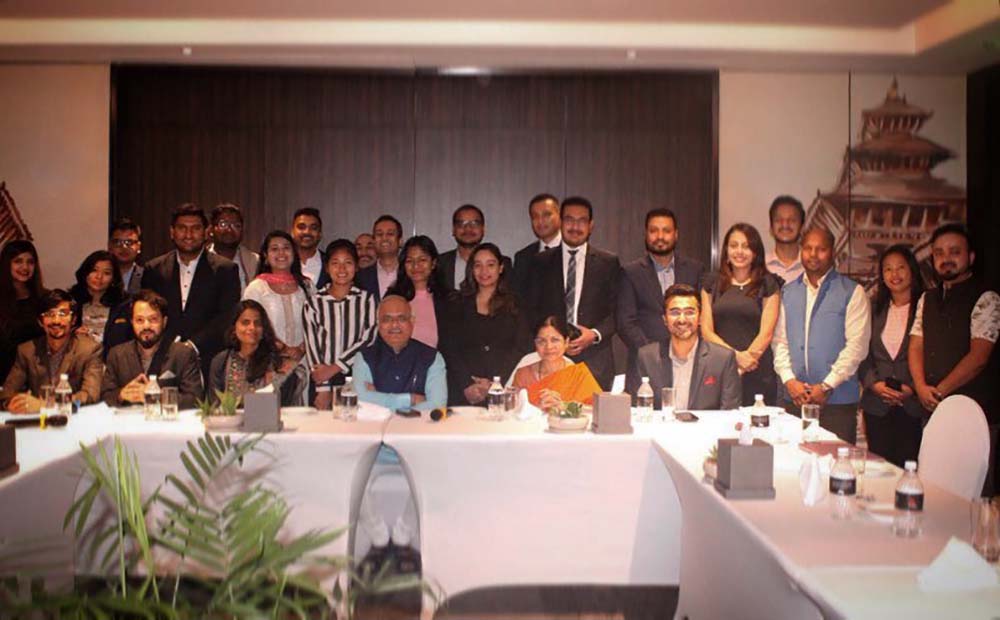 ICCR President Sahasrabuddhe interacts with young professionals in Nepal
