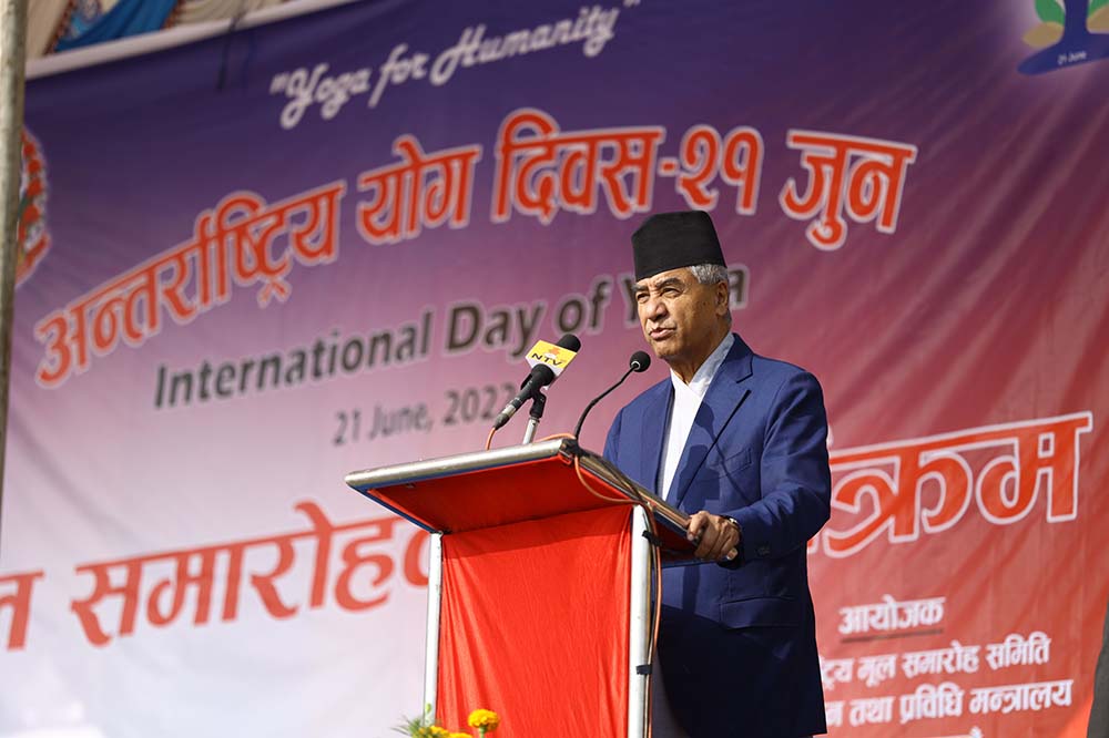 Yoga for stress-free, healthy life: PM Deuba