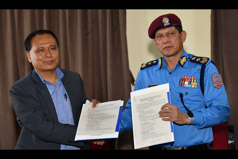 Nepal Police, NEA sign MoU for construction, operation of charging stations