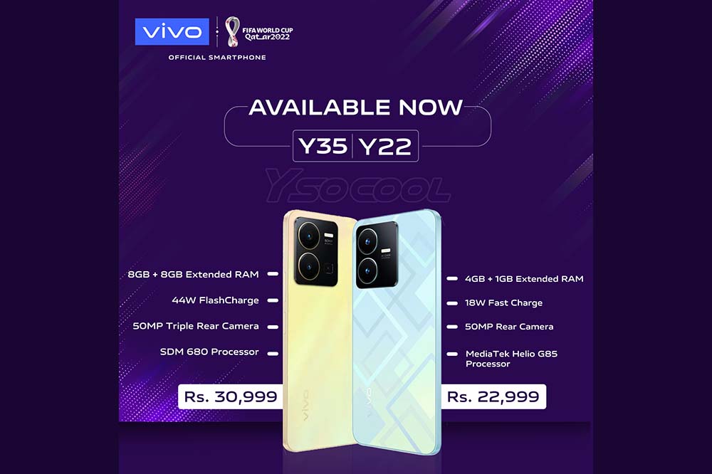 vivo Y35, Y22 launched in Nepal; priced at Rs 30,999, Rs 22,999 respectively