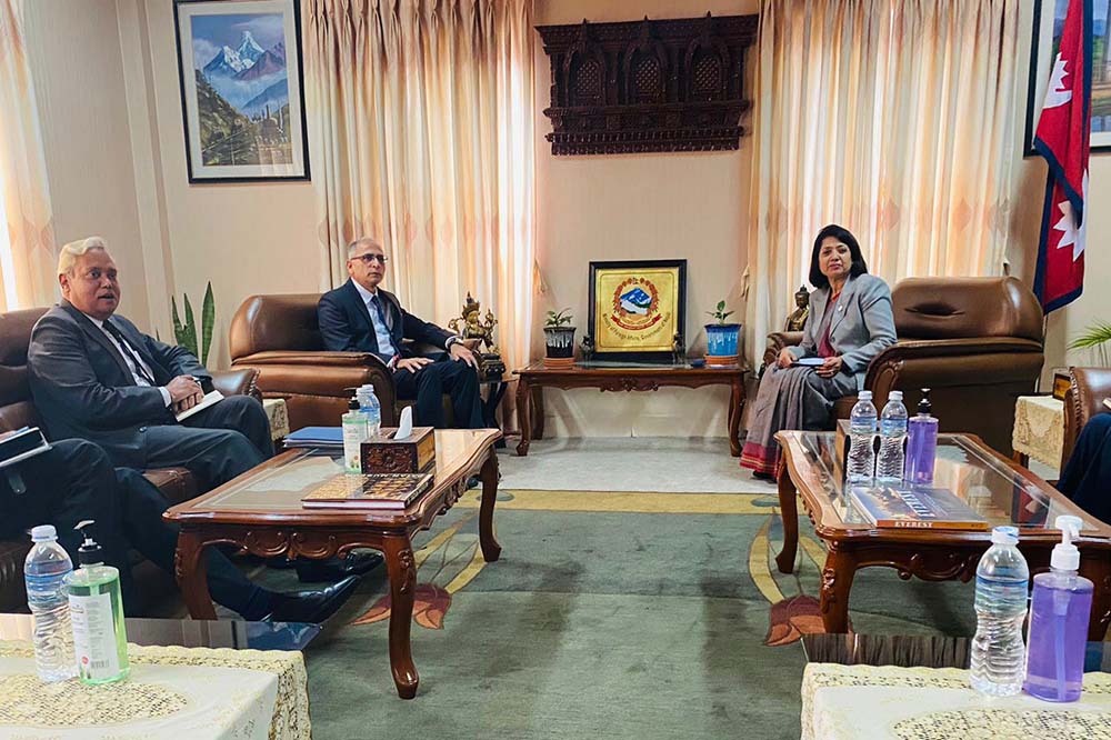 Indian Foreign Secretary holds courtesy meeting with Minister Paudyal