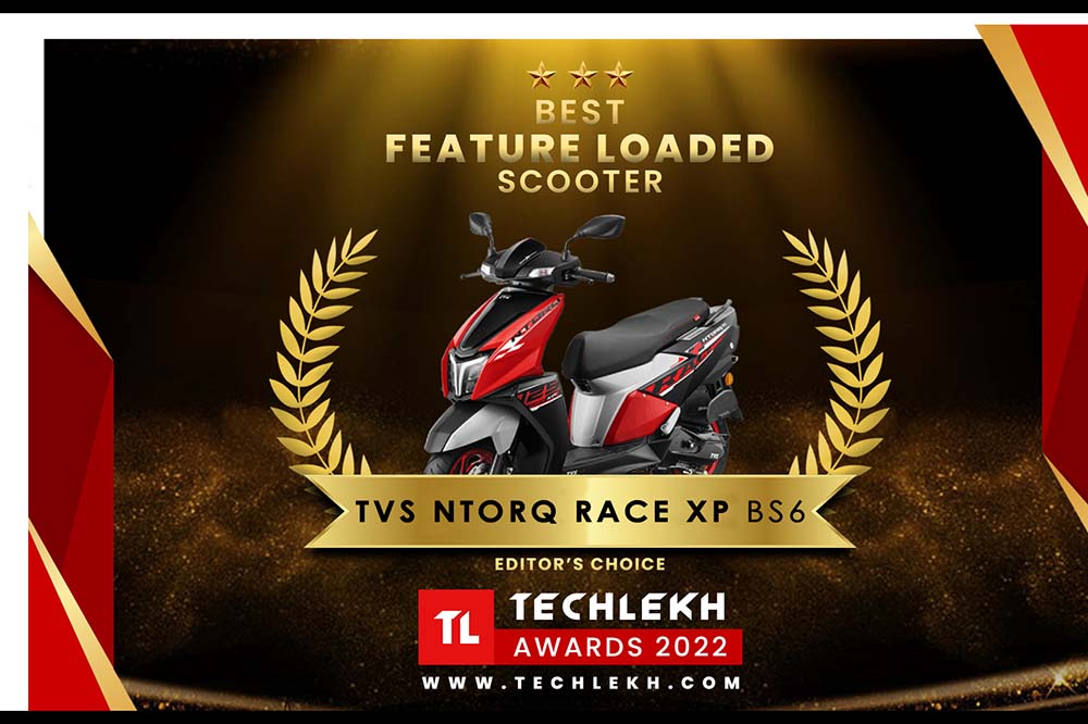 TVS NTORQ RACE XP awarded &#8216;Best Feature Loaded Scooter of 2022&#8217;