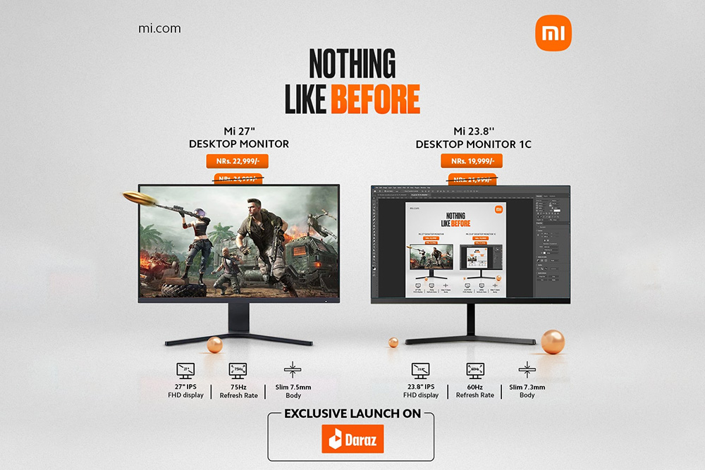 Xiaomi launches 2 desktop monitors, Mi 23.8″ 1C, Mi 27″