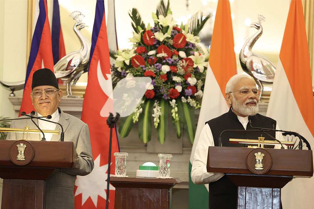 PM Dahal, Indian PM Modi jointly inaugurate Bathnaha-Budhnagar railway