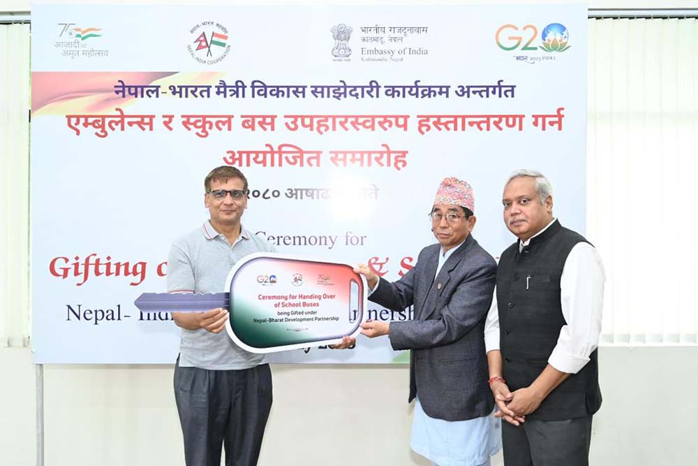 India gifts 34 ambulances, 50 school buses to organisations in Nepal