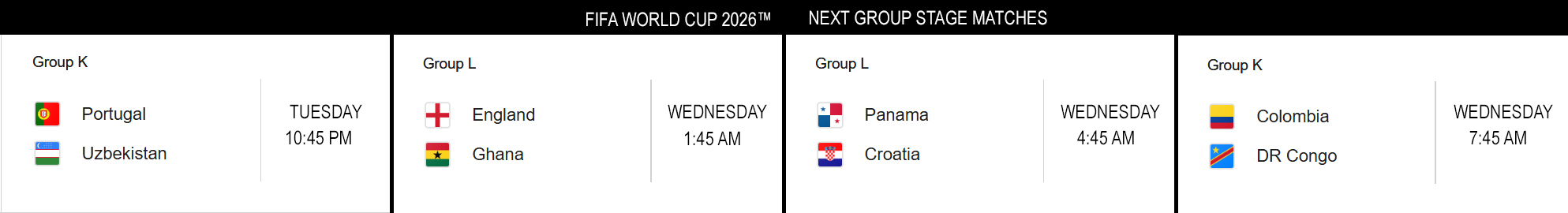 Saturday, June 20 matches