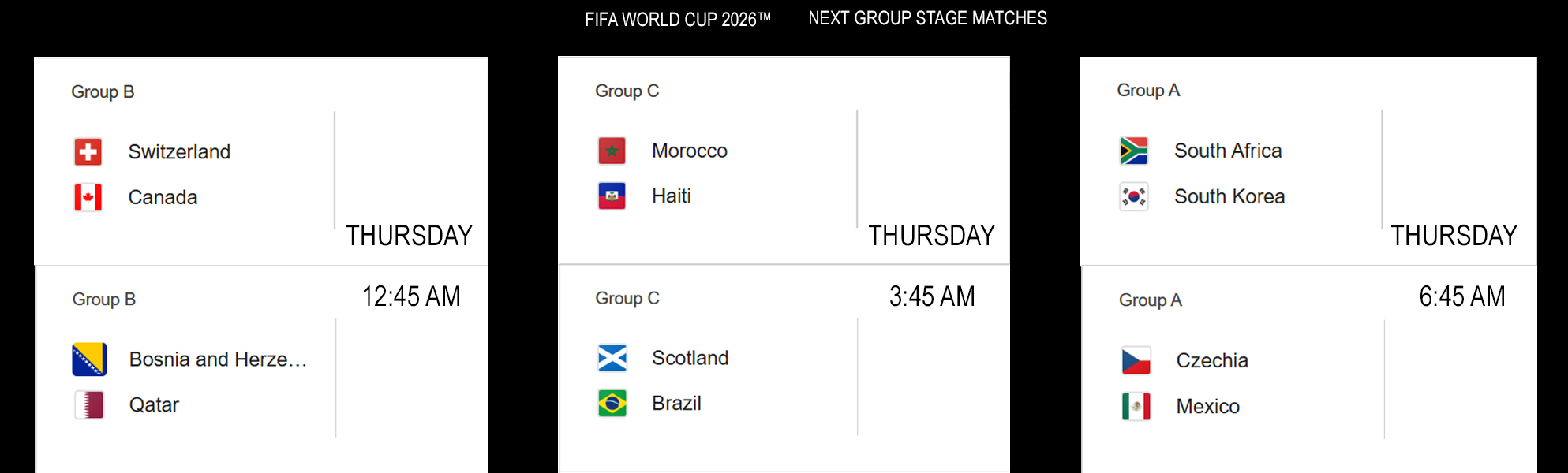 Saturday, June 20 matches