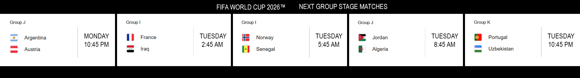 Saturday, June 20 matches