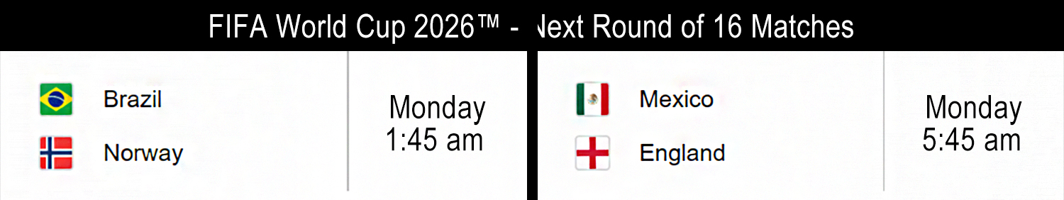 Saturday, June 20 matches