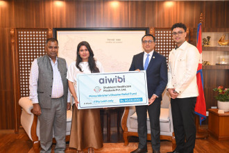 AIWIBI Australia donates Rs 5m to help families affected by Bhotekoshi flood
