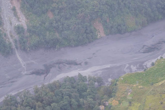 Budhigandaki River rises above danger line, raising flood risk between Benighat, Muglin