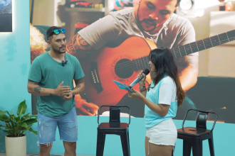 Singer Kunwar premieres music video at NAIMA expo , draws crowds to Chetak 3501 display