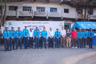 Golchha Group hands over 20 Bajaj motorcycles to Baggikhana Traffic Police Office