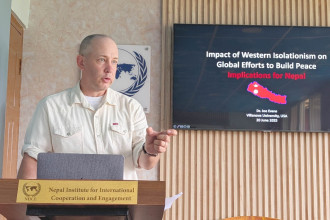 Funding cuts threaten Nepal’s peace efforts, says US military officer Joe Evans at NIICE event