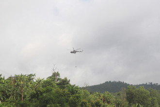 Lhende River in flood: 18 go missing; helicopter arrives for rescue