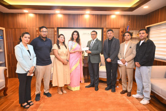 NAIMA hands over Rs 5 million to finance minister for Rasuwa flood relief