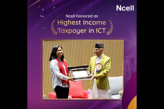 Ncell honoured as Nepal’s highest income taxpayer in ICT sector
