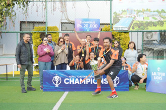 Lalitpur Lions win third Nepal Toastmasters futsal tournament