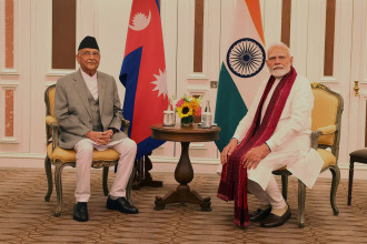 PM Oli meets Indian PM Modi after BIMSTEC summit