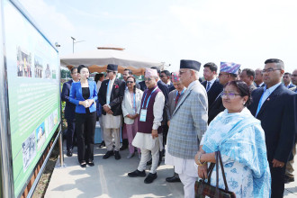 PM Oli visits rice planting area, museum in Tianjin, China