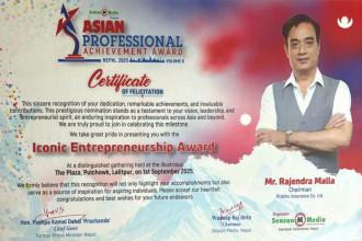 Rajendra Malla honoured with 'Iconic Entrepreneurship Award'