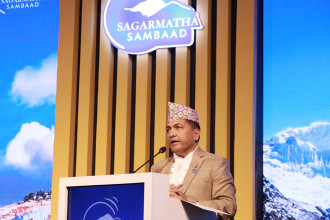 Sagarmatha Sambaad: Chief Secy Aryal calls for global cooperation, dedicated fund to address climate crisis 