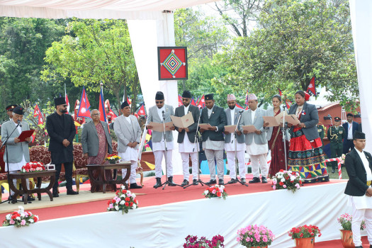 President Paudel swears in 15-member council of ministers under Prime Minister Shah