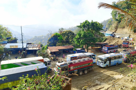 Butwal-Narayangadh road remains blocked after heavy rain, stranding travellers