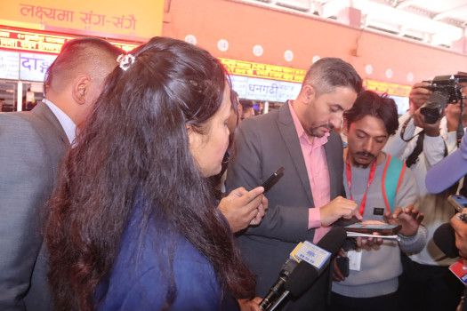 Communications Minister Kharel launches free internet at Gongabu Bus Park