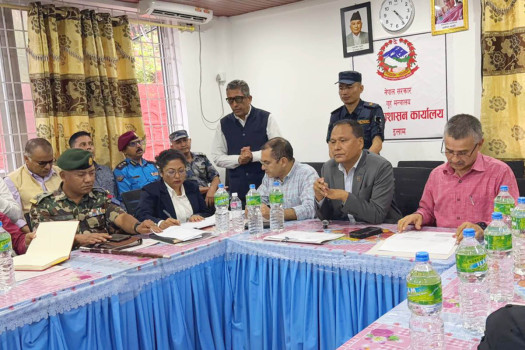 Minister Ghising inspects disaster‑emergency district, reaffirms priority to rehabilitation
