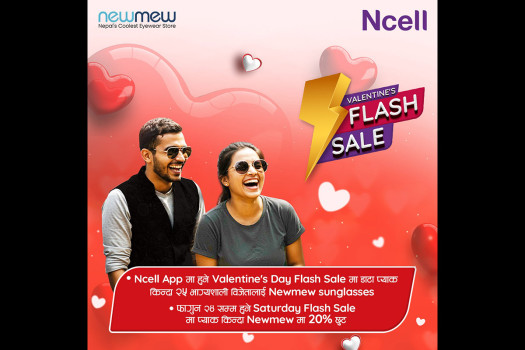 Ncell launches 'Valentine’s Flash Sale'; chance to get bonus data, win Newmew sunglasses