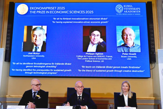 Nobel economics prize goes to 3 researchers for explaining innovation-driven economic growth