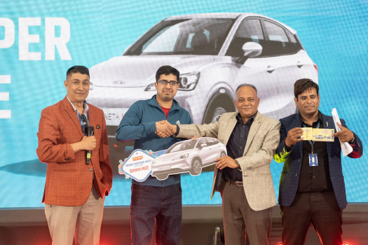 Rameshwar Tiwari wins NETA V car under Wai Wai Wholesaler Gift Scheme 