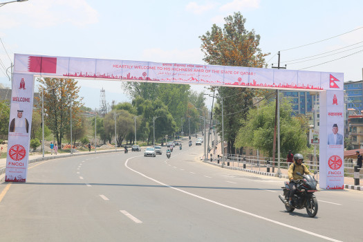 Capital city adorned to welcome Qatari Emir to Nepal