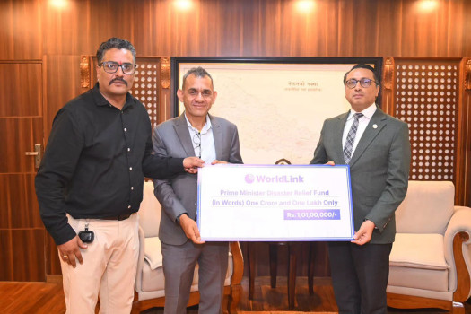 WorldLink donates Rs 10.1m to Prime Minister Disaster Relief Fund