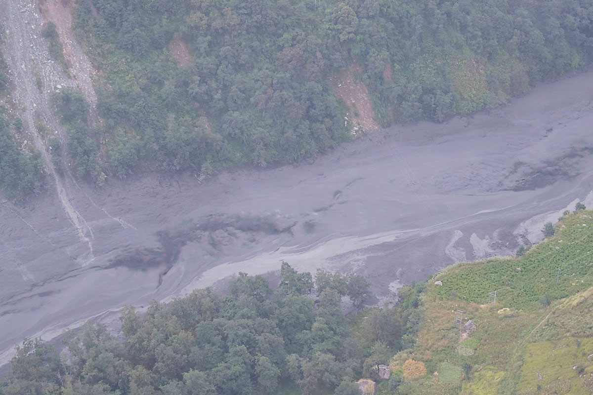 Budhigandaki River rises above danger line, raising flood risk between Benighat, Muglin
