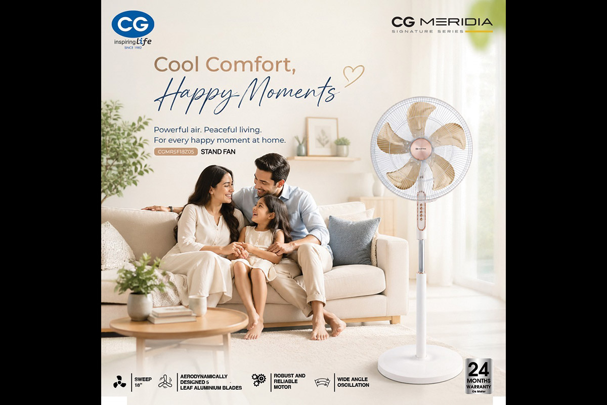 CG launches new Meridia stand fan amid summer heat