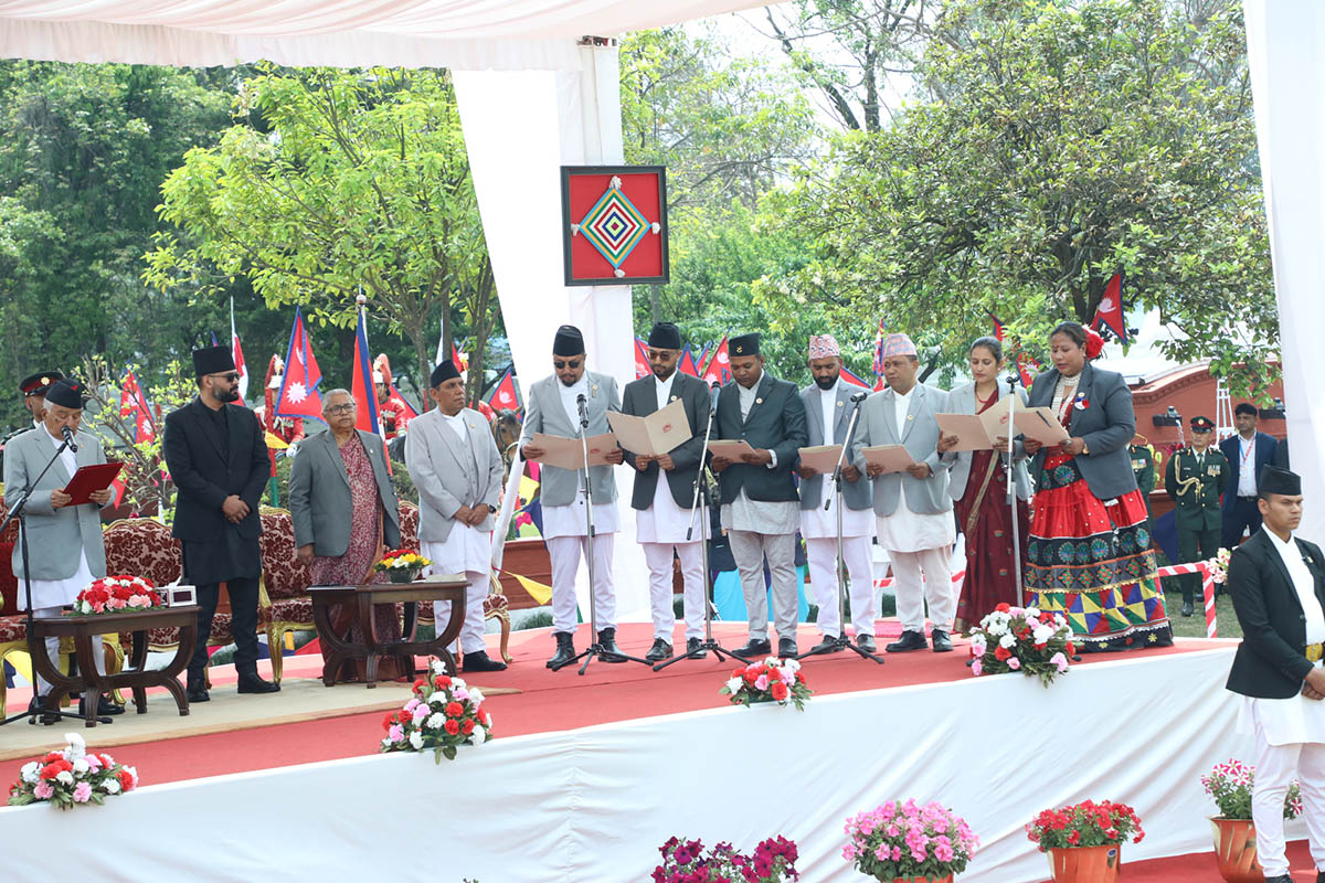 President Paudel swears in 15-member council of ministers under Prime Minister Shah