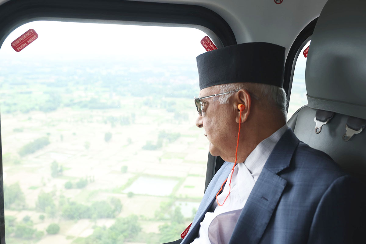 PM Oli inspects drought-affected areas in Madhes